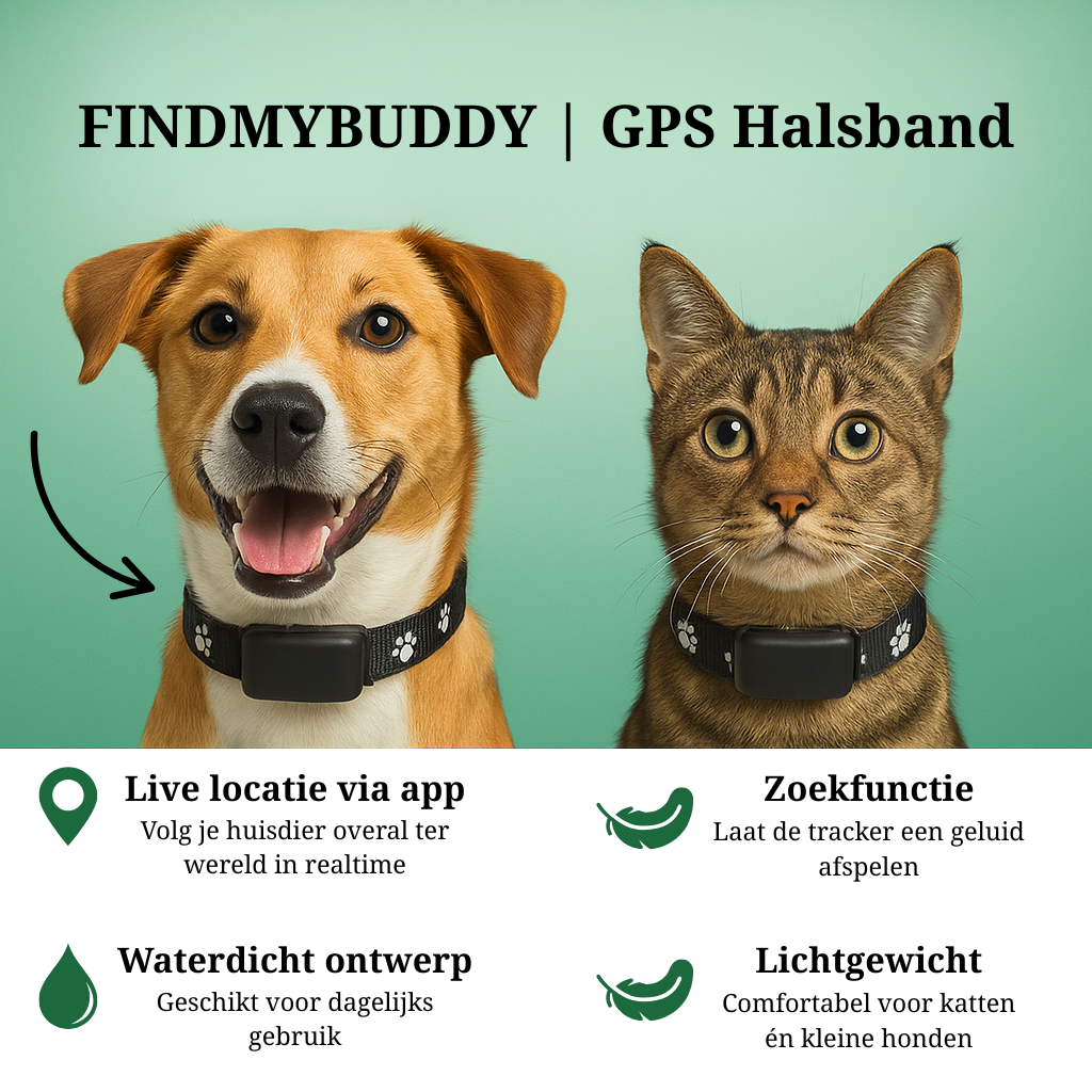 FINDMYBUDDY | GPS Halsband voor honden en katten